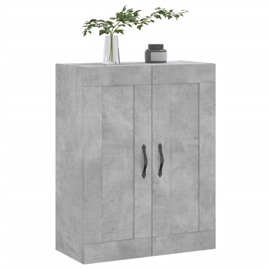 Wandkast 69,5X34X90 Cm Bewerkt Hout Betongrijs