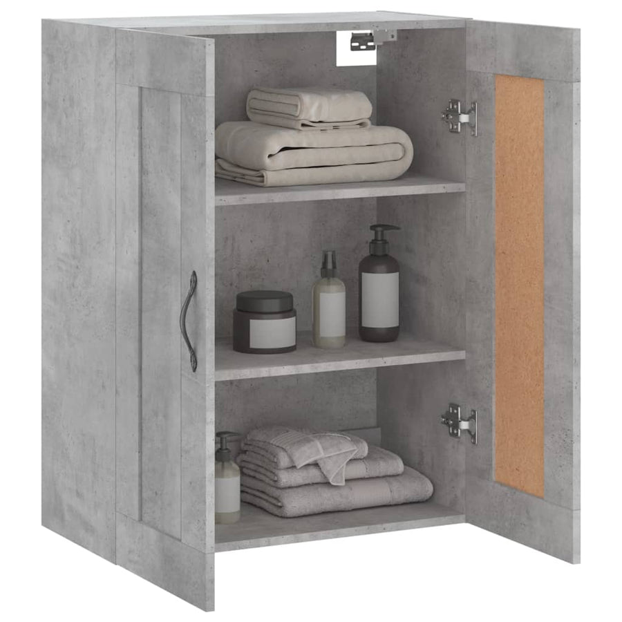 Wandkast 69,5X34X90 Cm Bewerkt Hout Betongrijs