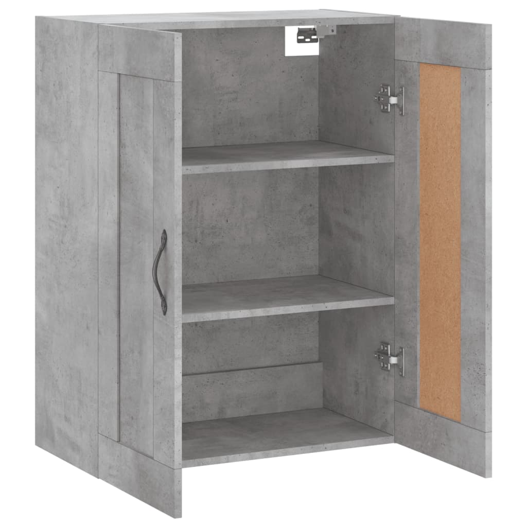 Wandkast 69,5X34X90 Cm Bewerkt Hout Betongrijs