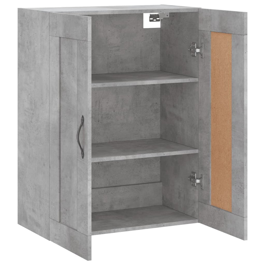 Wandkast 69,5X34X90 Cm Bewerkt Hout Betongrijs