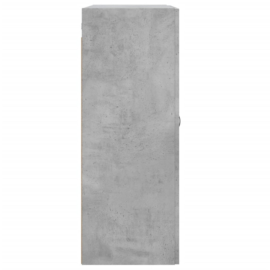 Wandkast 69,5X34X90 Cm Bewerkt Hout Betongrijs
