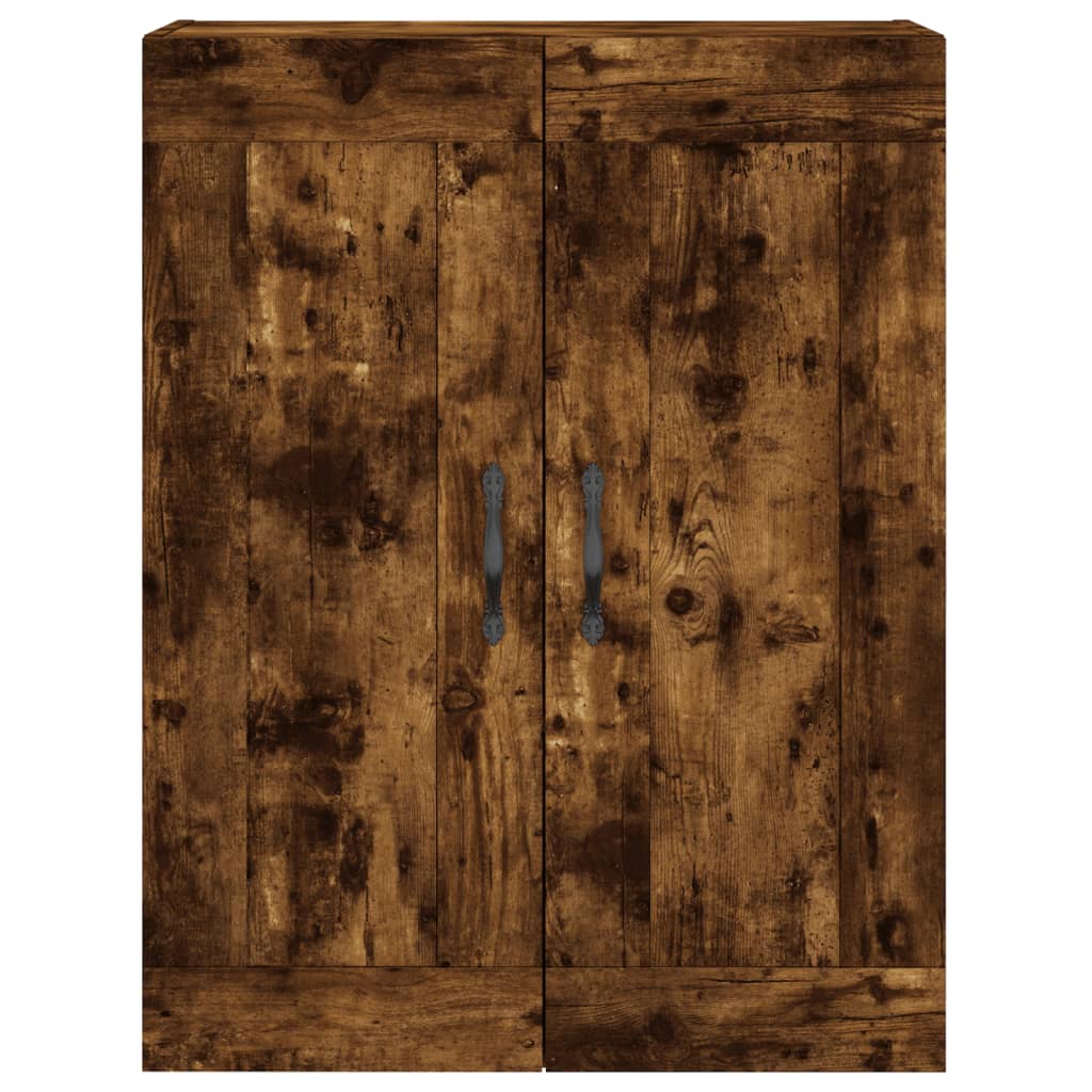 Wandkast 69,5X34X90 Cm Bewerkt Hout Kleurig Gerookt eiken