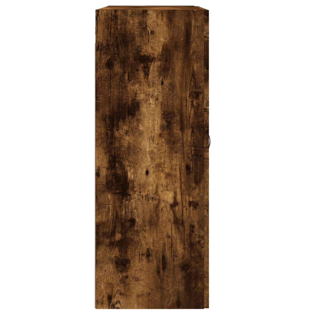 Wandkast 69,5X34X90 Cm Bewerkt Hout Kleurig Gerookt eiken