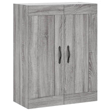 Wandkast 69,5X34X90 Cm Bewerkt Hout Eikenkleurig Grijs sonoma