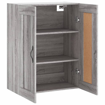 Wandkast 69,5X34X90 Cm Bewerkt Hout Eikenkleurig Grijs sonoma