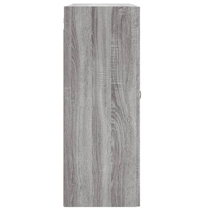 Wandkast 69,5X34X90 Cm Bewerkt Hout Eikenkleurig Grijs sonoma