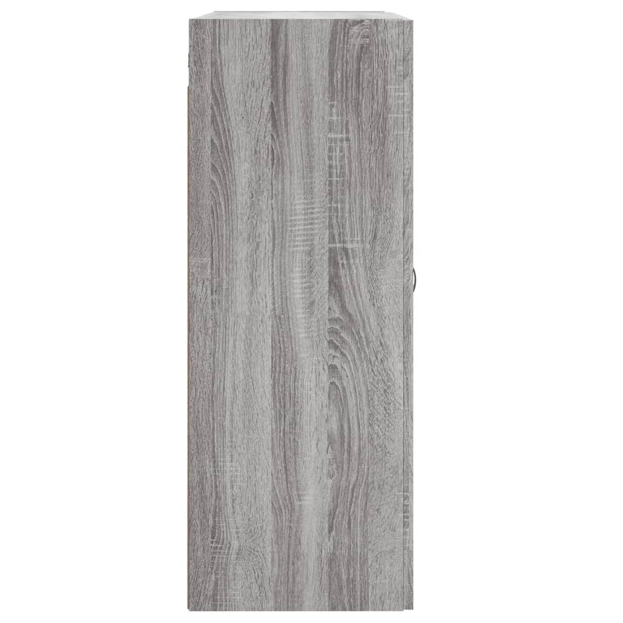Wandkast 69,5X34X90 Cm Bewerkt Hout Eikenkleurig Grijs sonoma