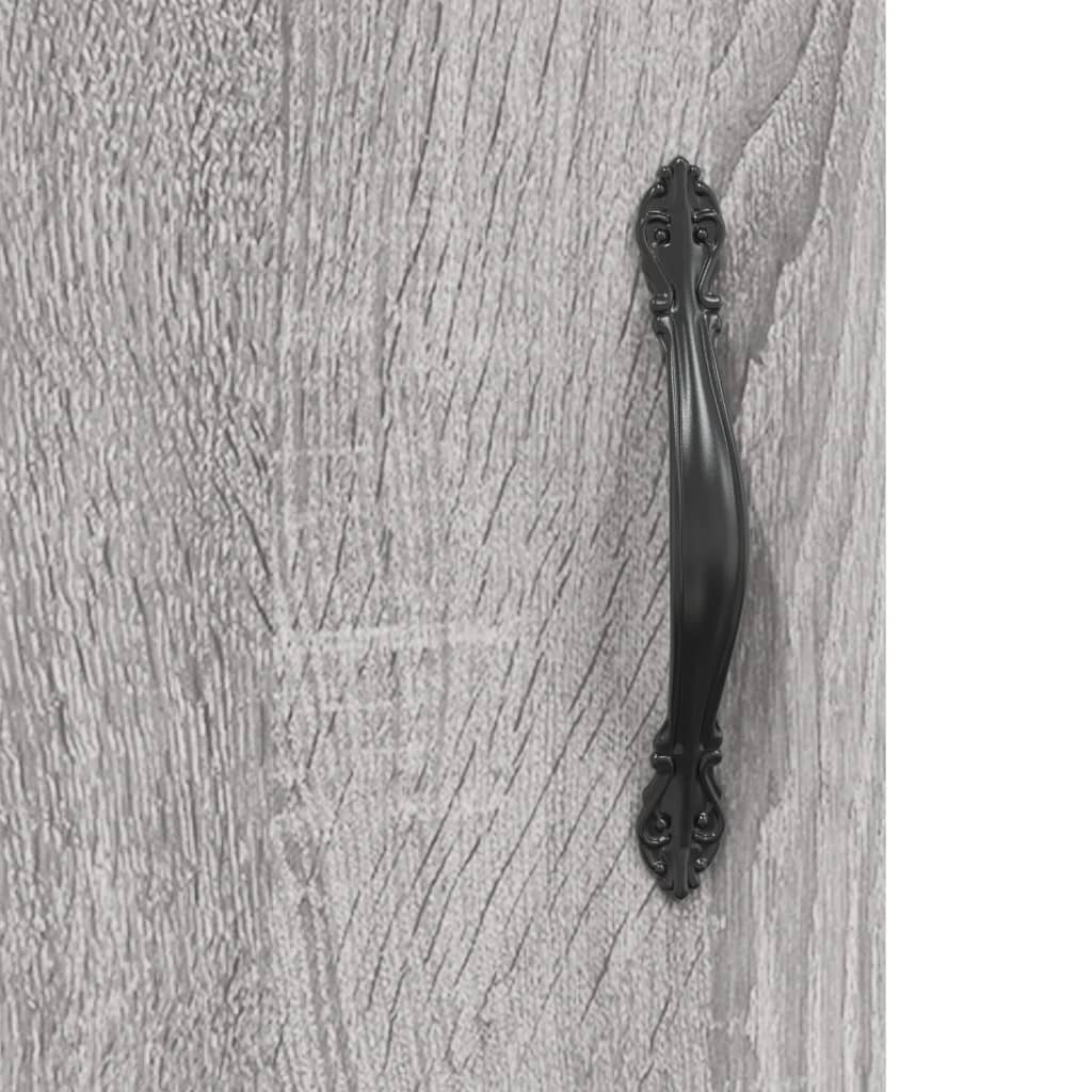 Wandkast 69,5X34X90 Cm Bewerkt Hout Eikenkleurig Grijs sonoma