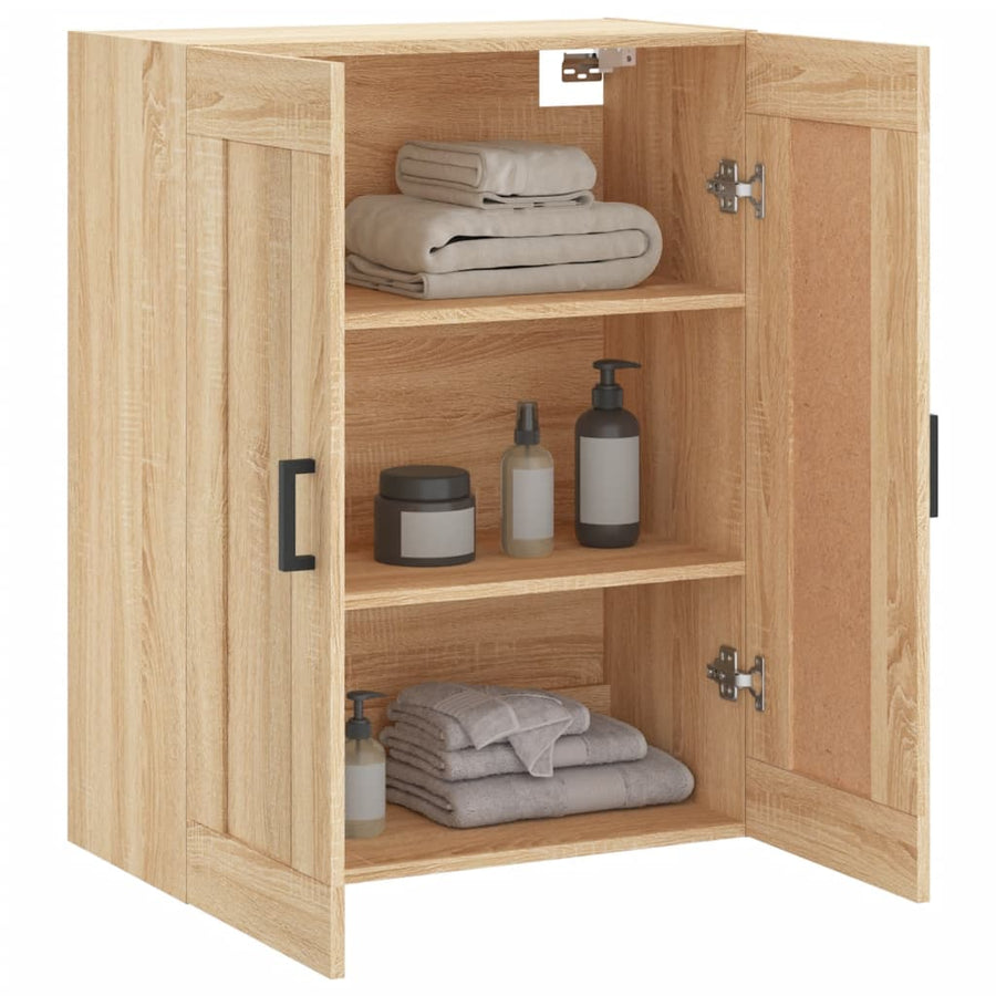 Wandkast 69,5X34X90 Cm Bewerkt Hout Kleurig Sonoma eiken