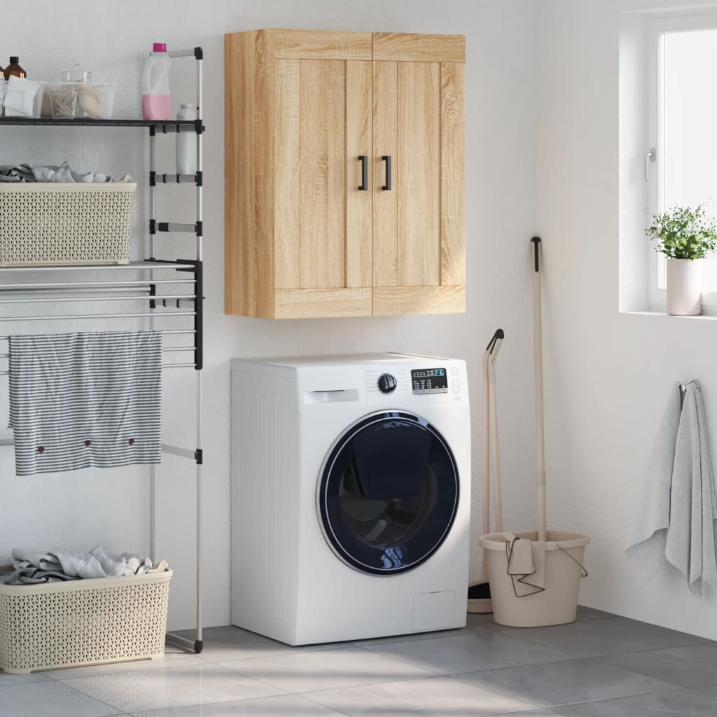 Wandkast 69,5X34X90 Cm Bewerkt Hout Kleurig Sonoma eiken