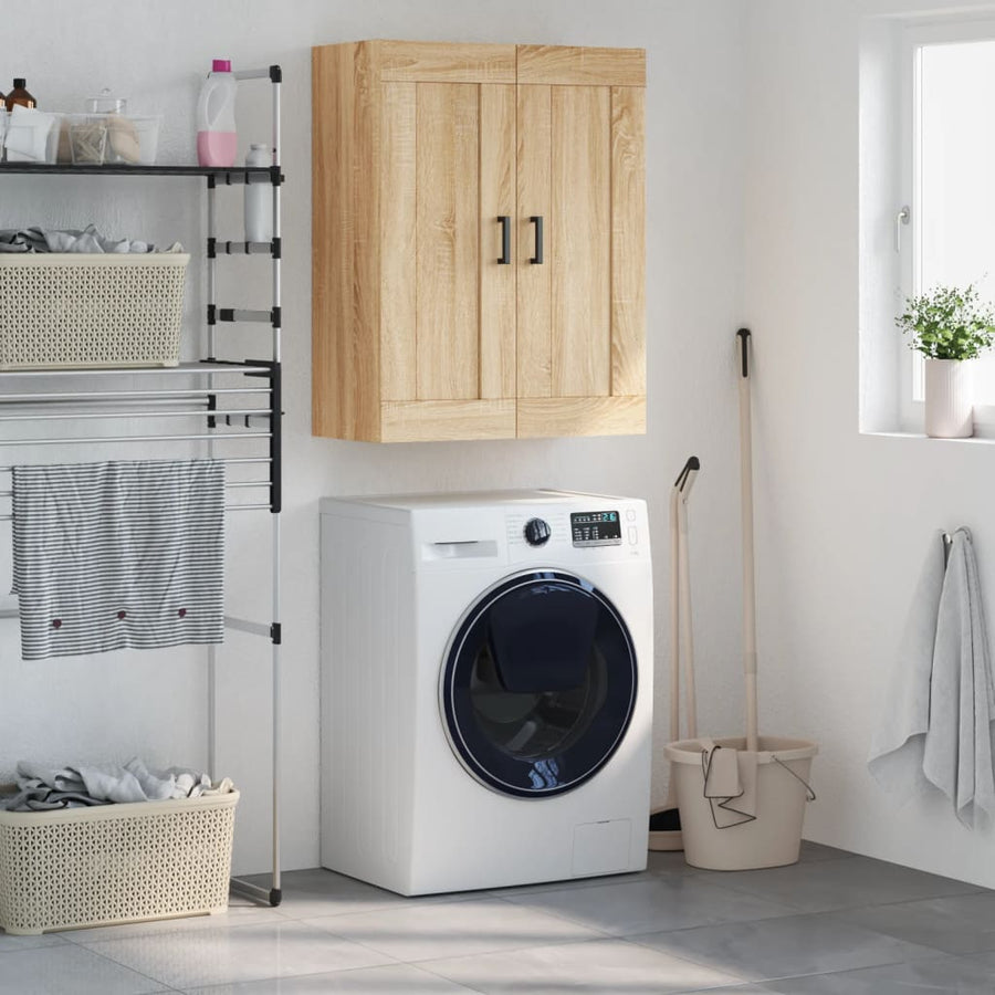 Wandkast 69,5X34X90 Cm Bewerkt Hout Kleurig Sonoma eiken