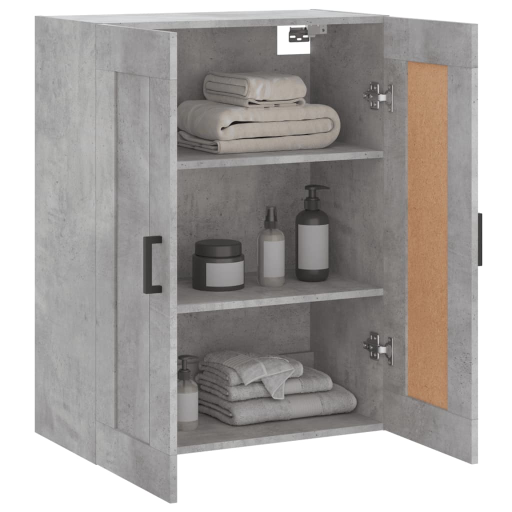 Wandkast 69,5X34X90 Cm Bewerkt Hout Betongrijs