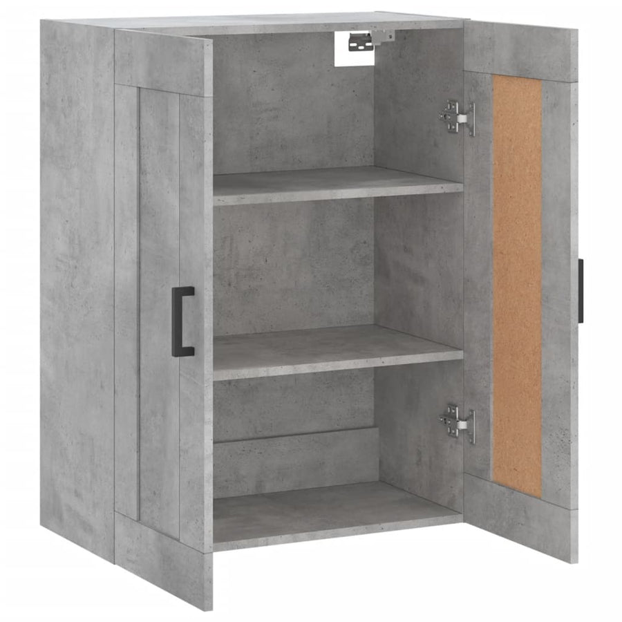 Wandkast 69,5X34X90 Cm Bewerkt Hout Betongrijs