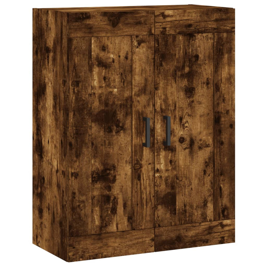 Wandkast 69,5X34X90 Cm Bewerkt Hout Kleurig Gerookt eiken