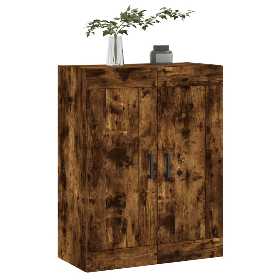 Wandkast 69,5X34X90 Cm Bewerkt Hout Kleurig Gerookt eiken
