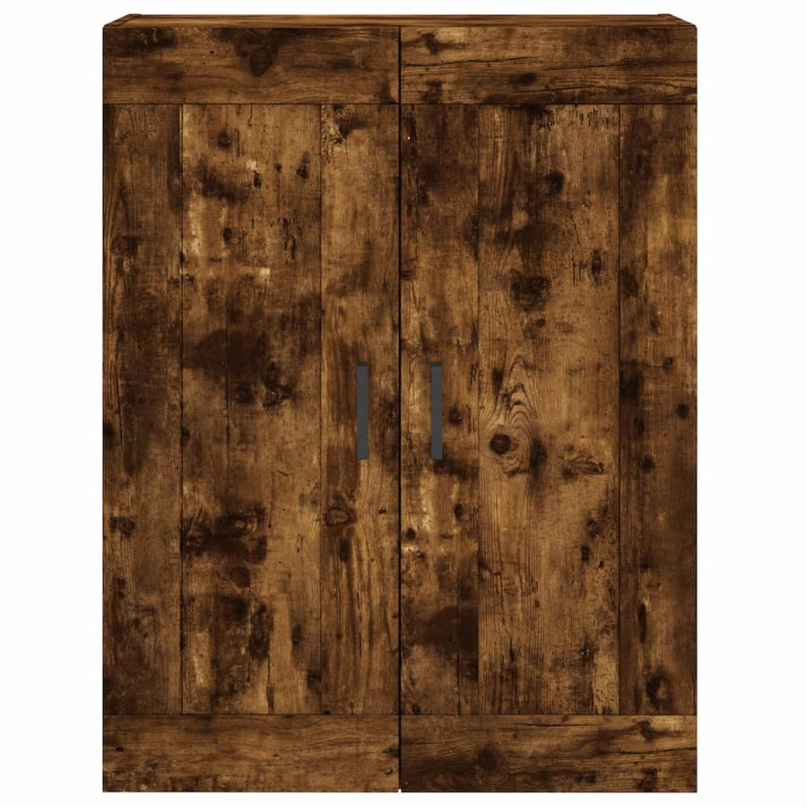 Wandkast 69,5X34X90 Cm Bewerkt Hout Kleurig Gerookt eiken
