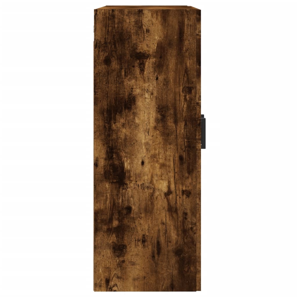 Wandkast 69,5X34X90 Cm Bewerkt Hout Kleurig Gerookt eiken