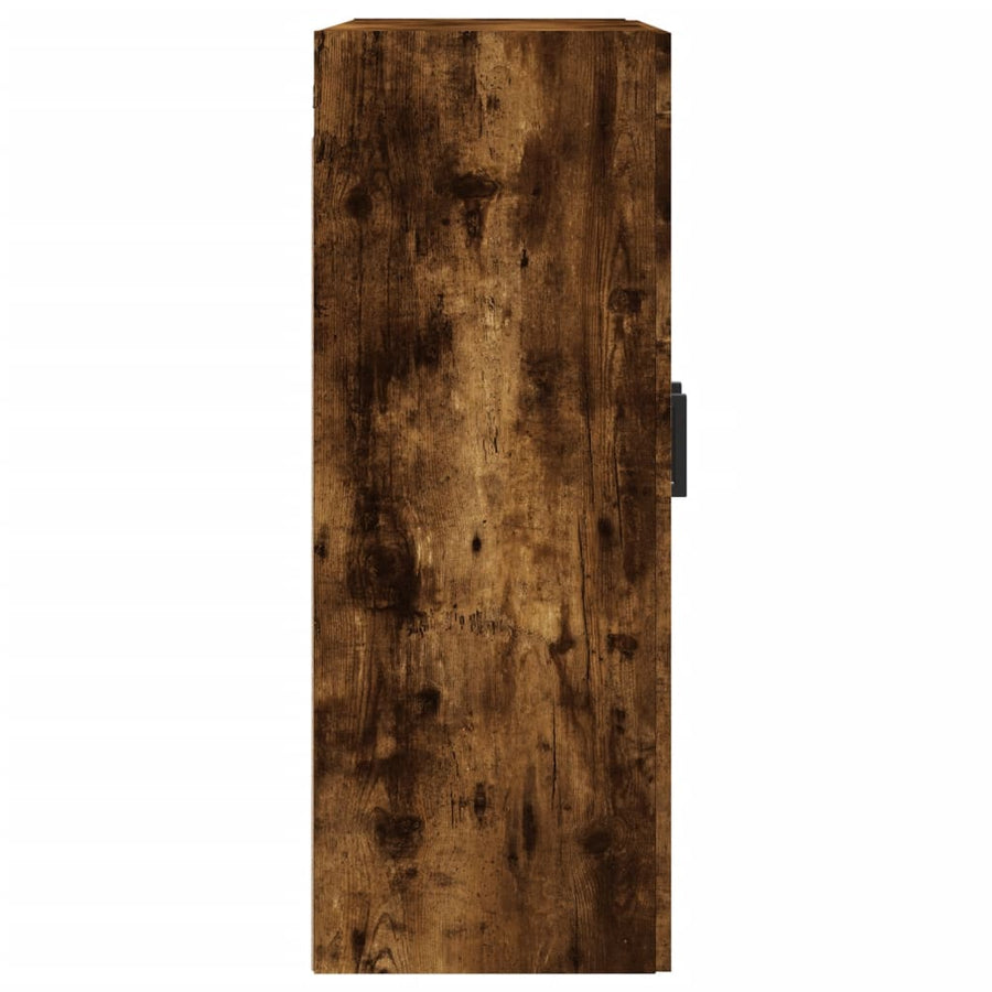 Wandkast 69,5X34X90 Cm Bewerkt Hout Kleurig Gerookt eiken
