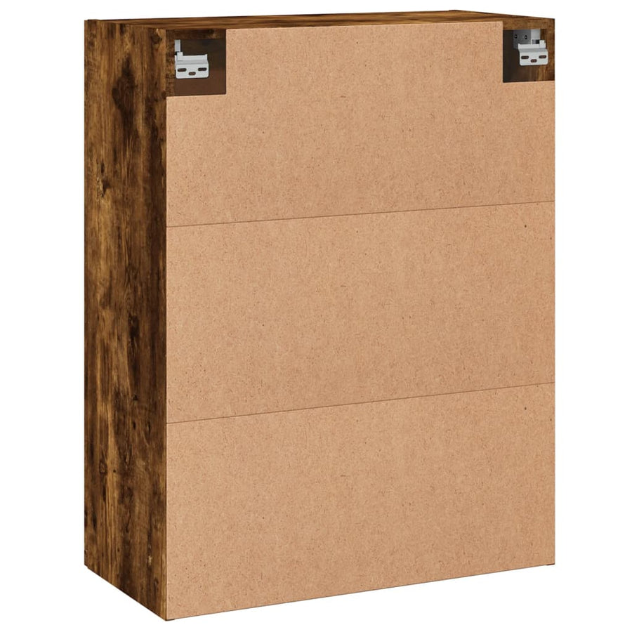 Wandkast 69,5X34X90 Cm Bewerkt Hout Kleurig Gerookt eiken