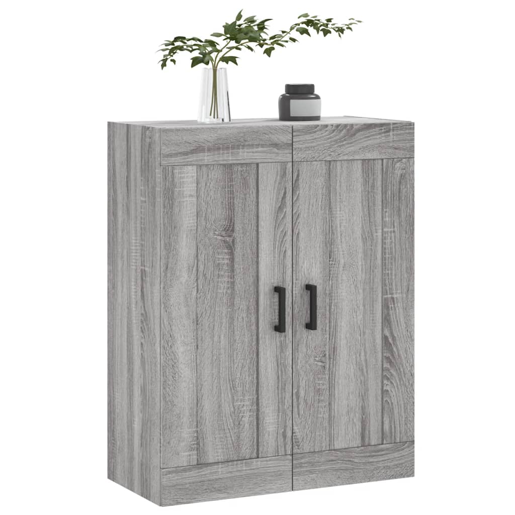 Wandkast 69,5X34X90 Cm Bewerkt Hout Grijs Sonoma Eikenkleurig