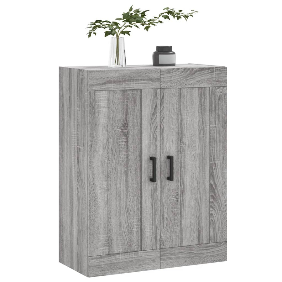 Wandkast 69,5X34X90 Cm Bewerkt Hout Grijs Sonoma Eikenkleurig