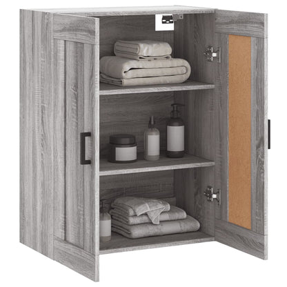 Wandkast 69,5X34X90 Cm Bewerkt Hout Grijs Sonoma Eikenkleurig