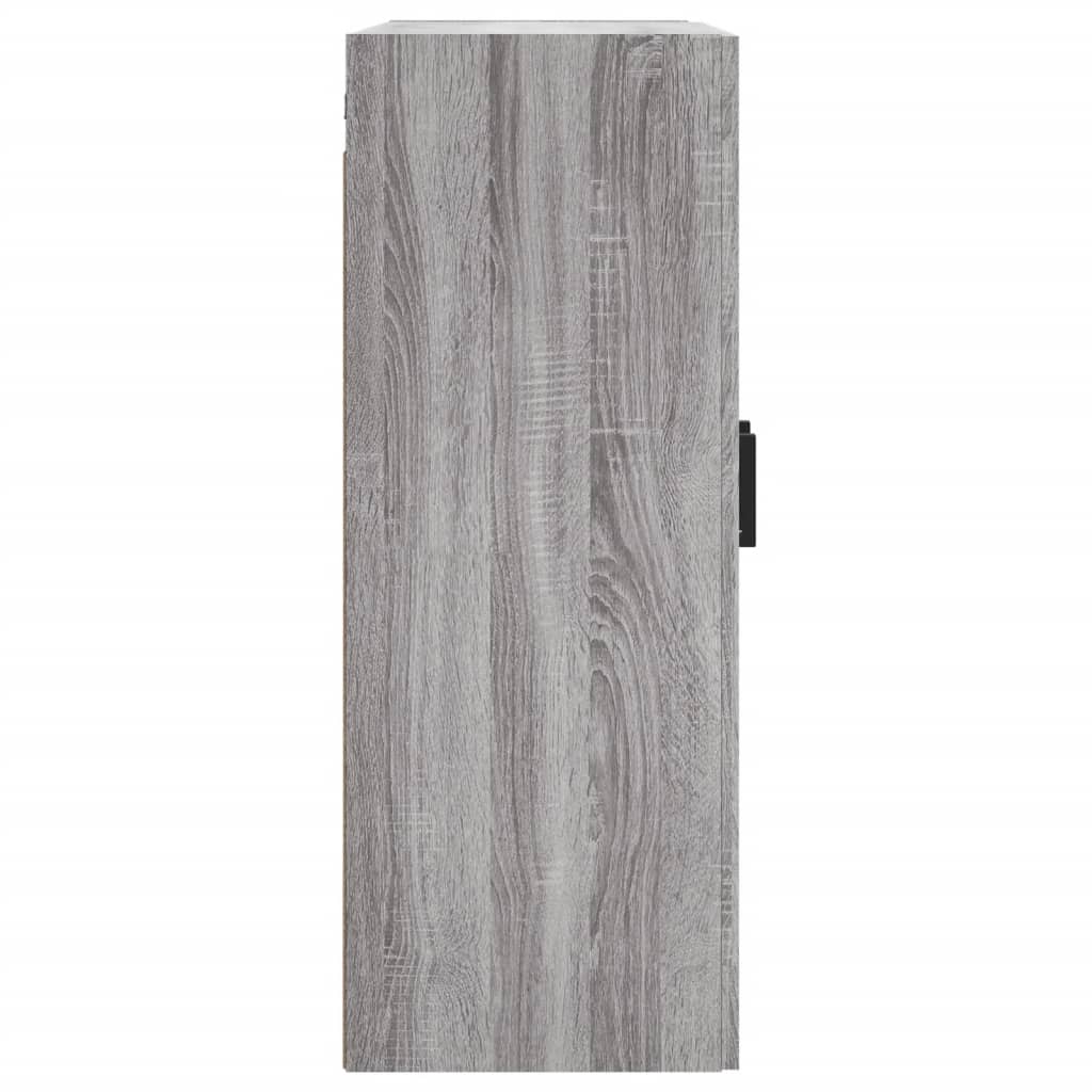 Wandkast 69,5X34X90 Cm Bewerkt Hout Grijs Sonoma Eikenkleurig