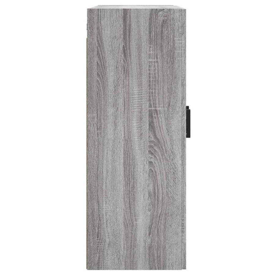 Wandkast 69,5X34X90 Cm Bewerkt Hout Grijs Sonoma Eikenkleurig