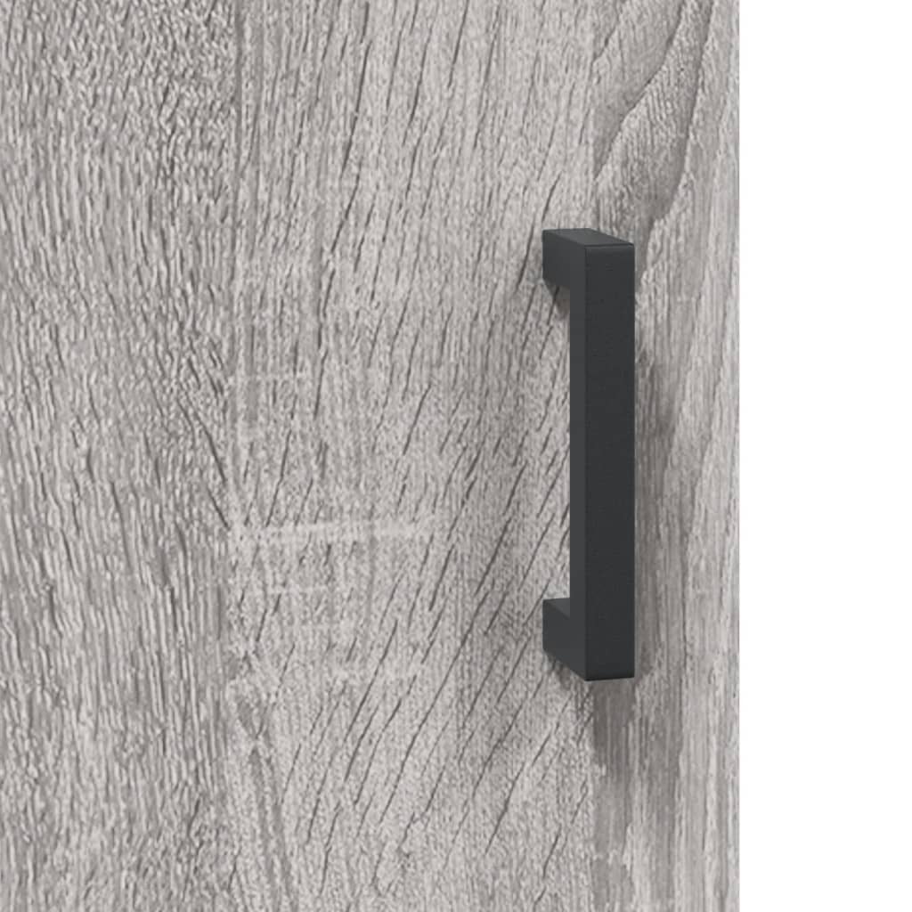 Wandkast 69,5X34X90 Cm Bewerkt Hout Grijs Sonoma Eikenkleurig