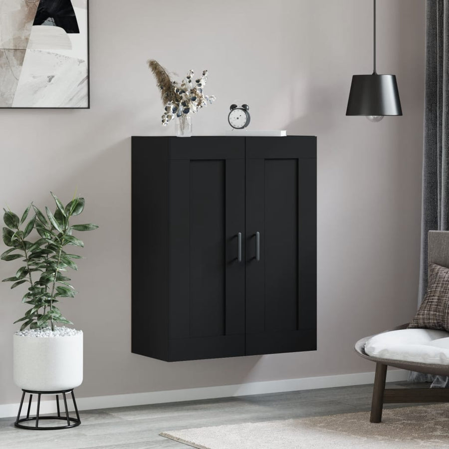 Wandkast 69,5X34X90 Cm Bewerkt Hout Zwart