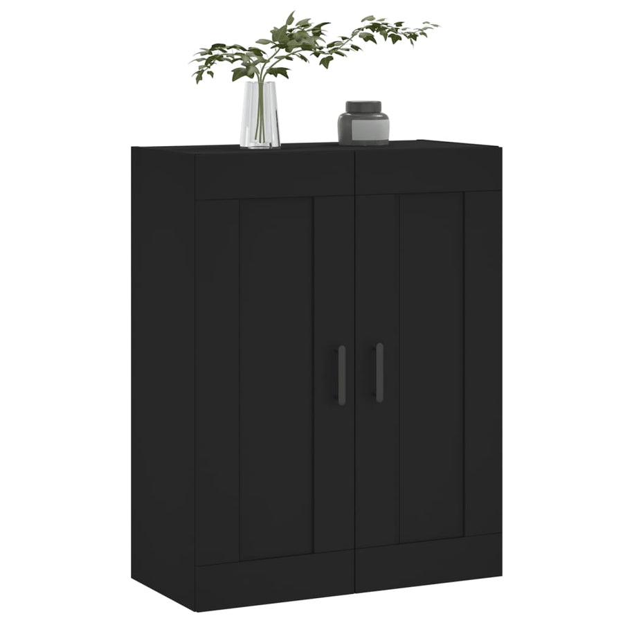 Wandkast 69,5X34X90 Cm Bewerkt Hout Zwart