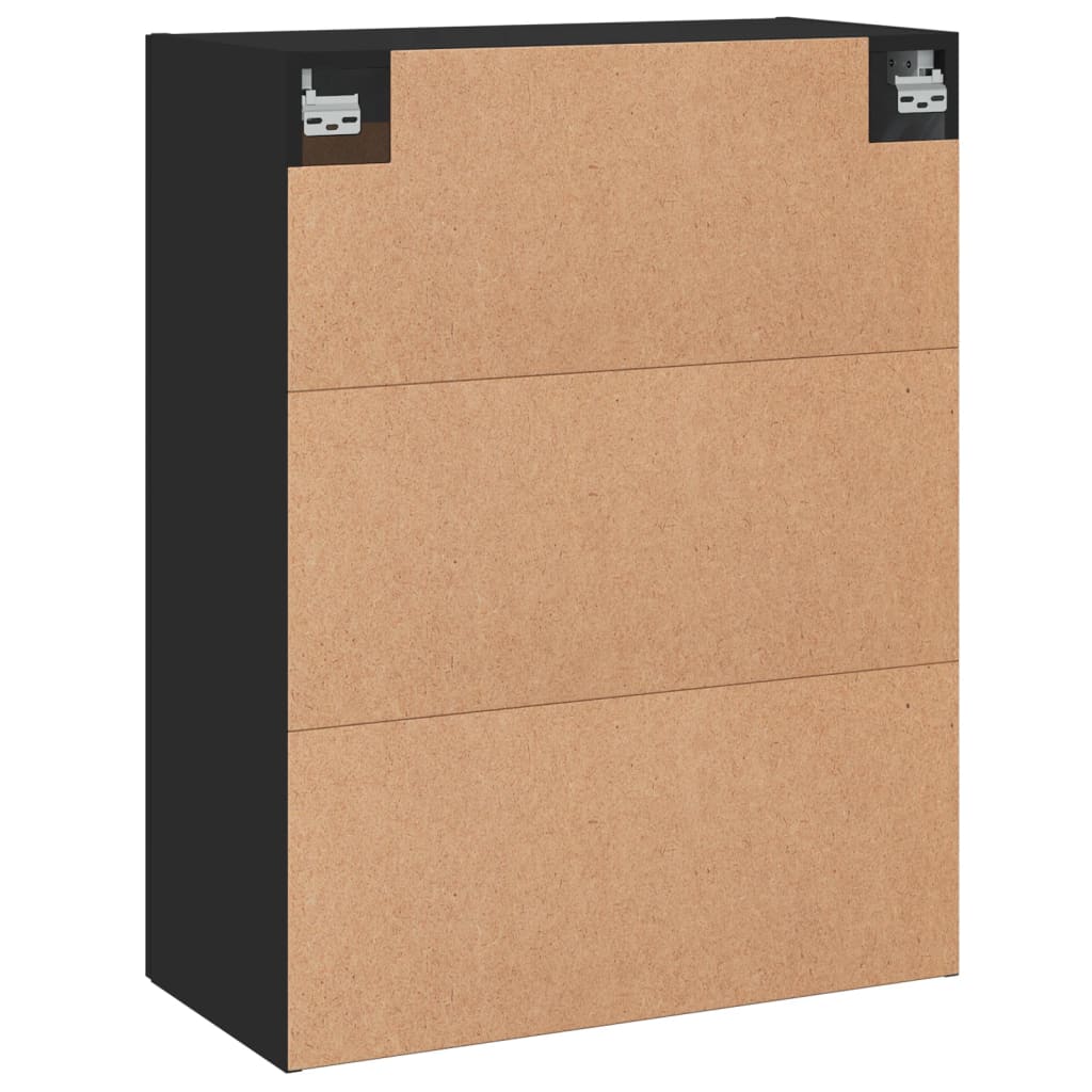 Wandkast 69,5X34X90 Cm Bewerkt Hout Zwart