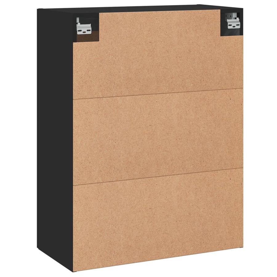 Wandkast 69,5X34X90 Cm Bewerkt Hout Zwart