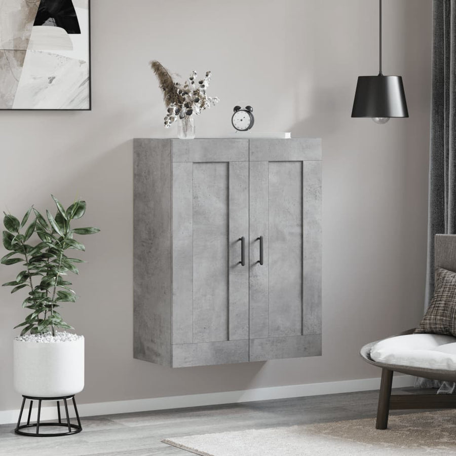 Wandkast 69,5X34X90 Cm Bewerkt Hout Betongrijs