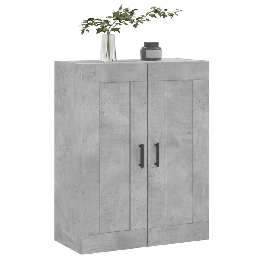 Wandkast 69,5X34X90 Cm Bewerkt Hout Betongrijs