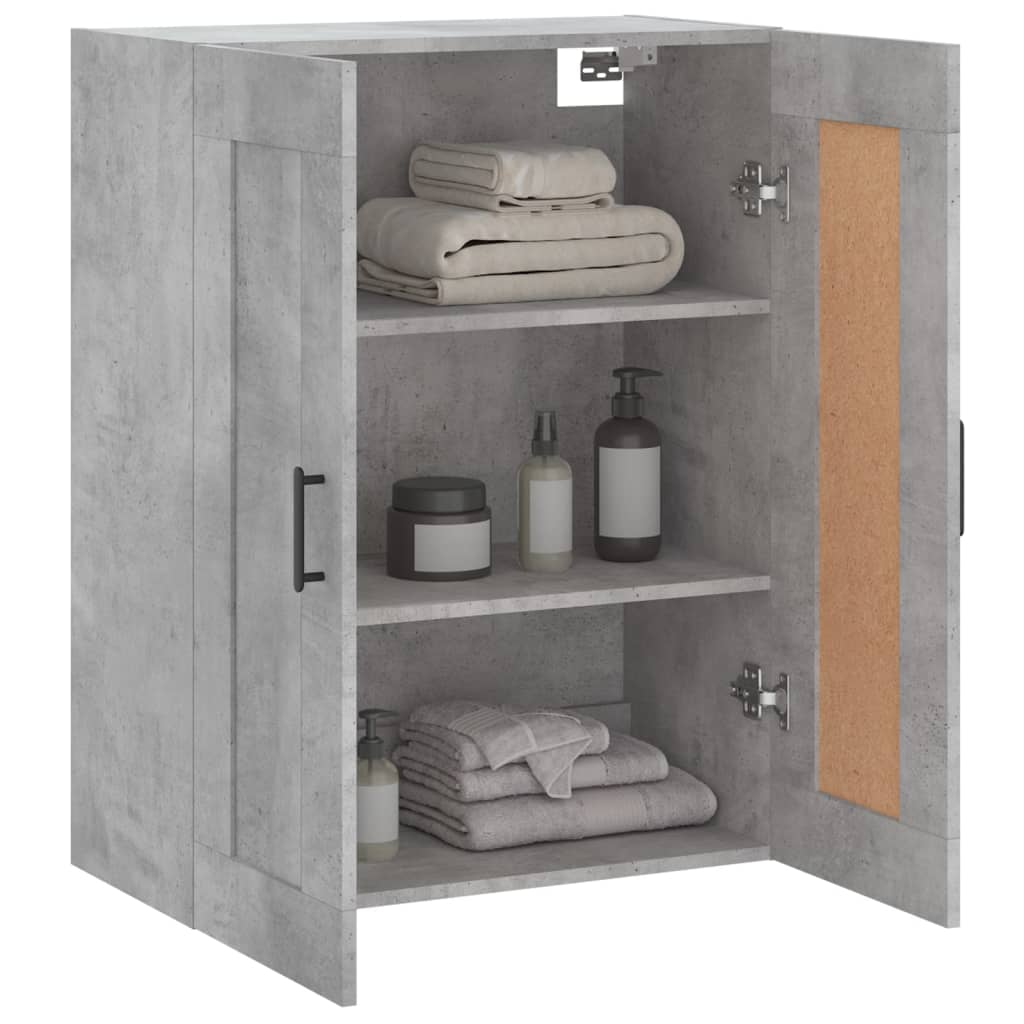Wandkast 69,5X34X90 Cm Bewerkt Hout Betongrijs