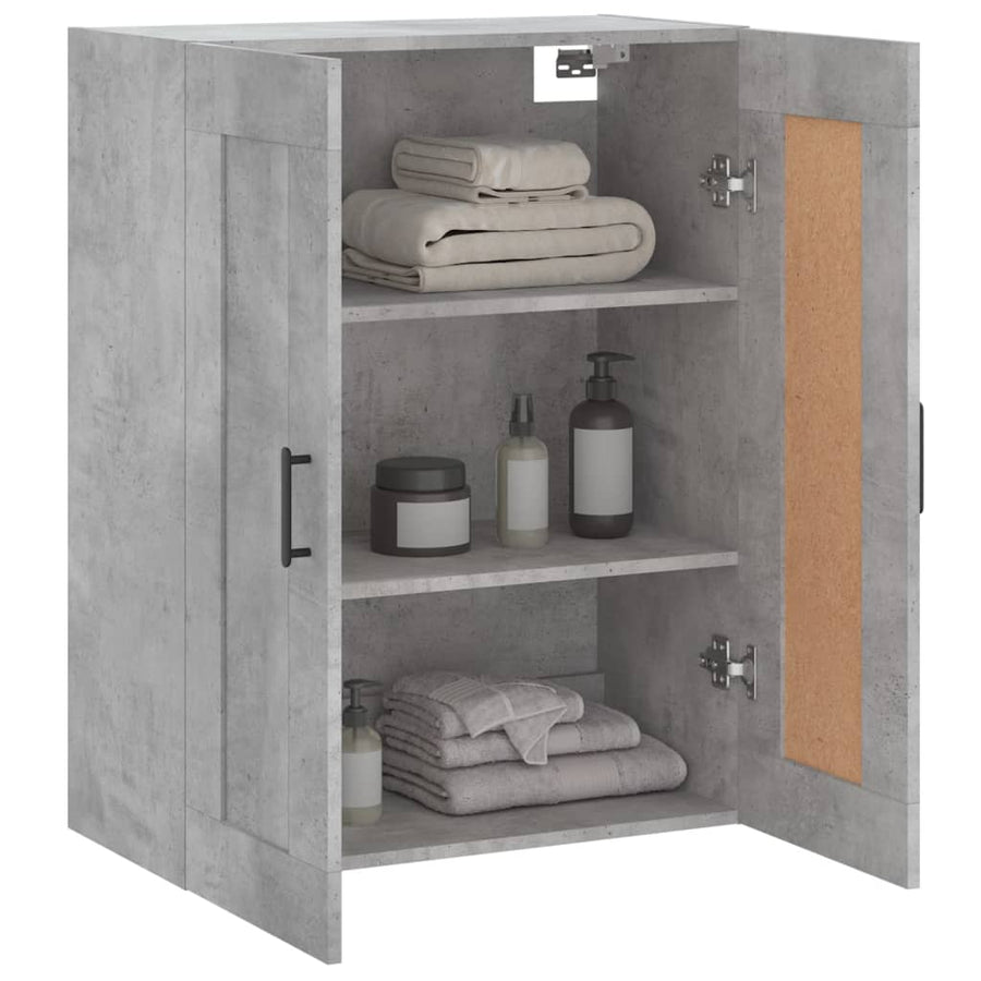 Wandkast 69,5X34X90 Cm Bewerkt Hout Betongrijs