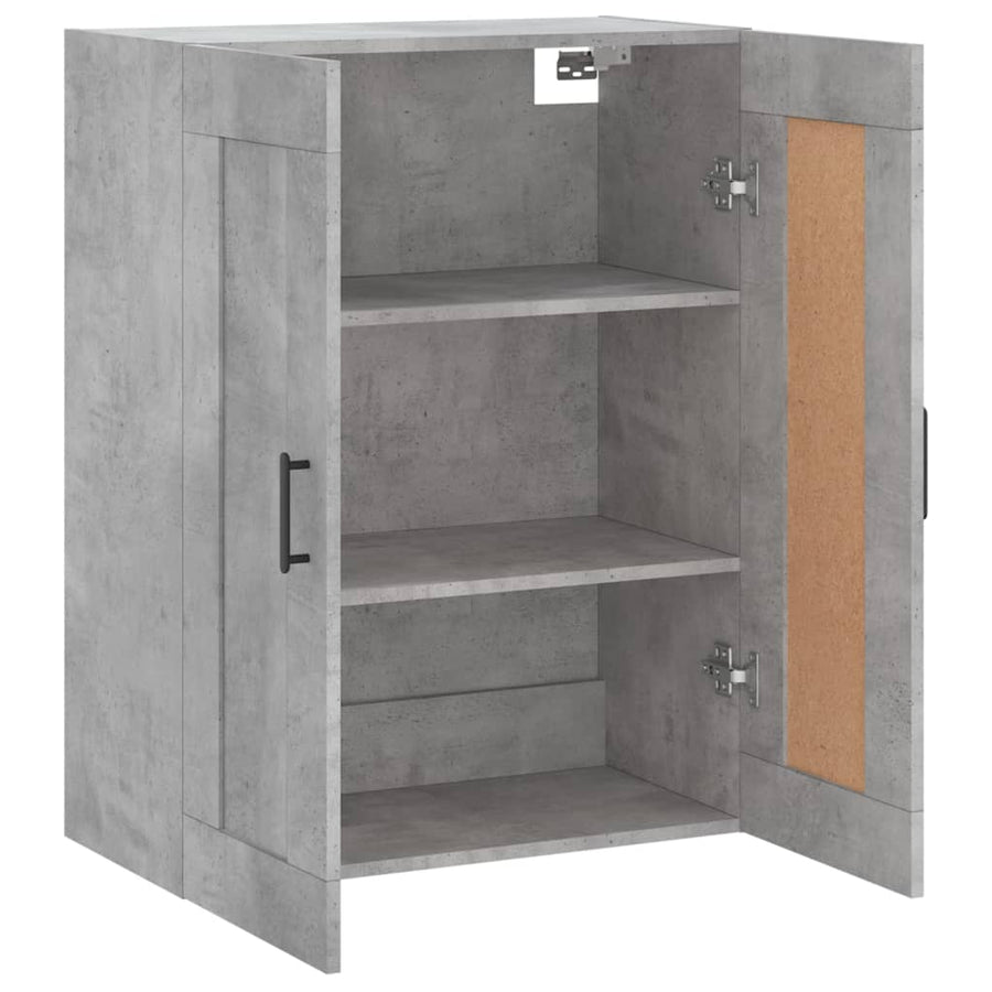 Wandkast 69,5X34X90 Cm Bewerkt Hout Betongrijs