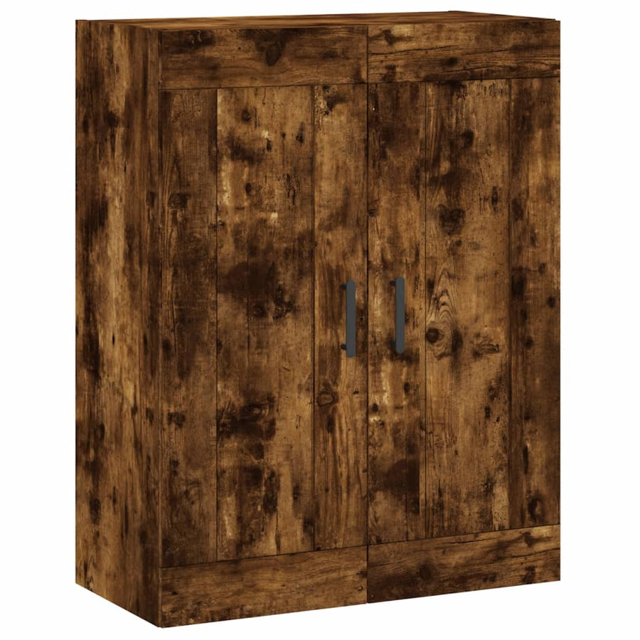Wandkast 69,5X34X90 Cm Bewerkt Hout Gerookt Eikenkleurig