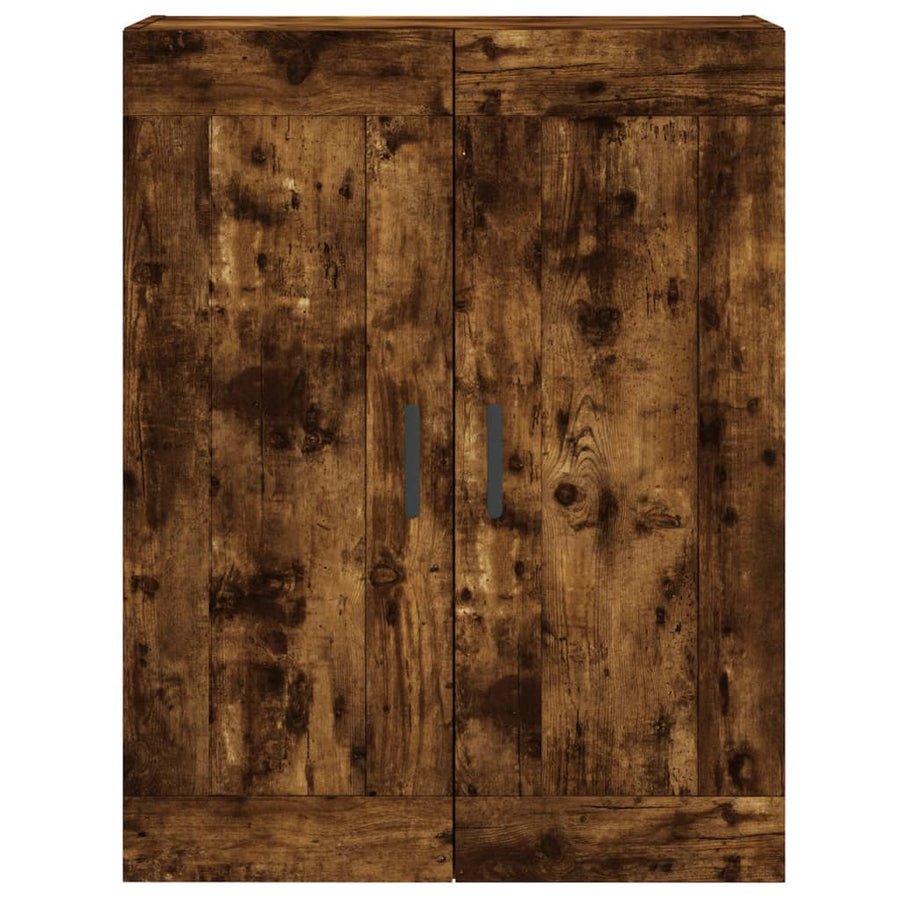 Wandkast 69,5X34X90 Cm Bewerkt Hout Gerookt Eikenkleurig