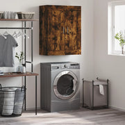 Wandkast 69,5x34x90 cm bewerkt hout gerookt eiken