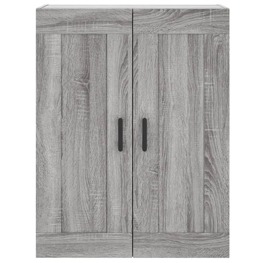 Wandkast 69,5X34X90 Cm Bewerkt Hout Grijs Sonoma Eikenkleurig