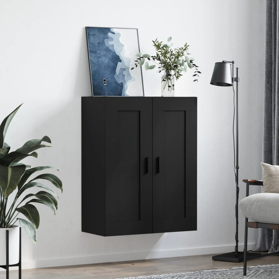 Wandkast 69,5X34X90 Cm Bewerkt Hout Zwart