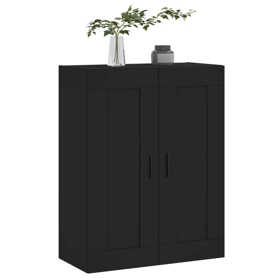 Wandkast 69,5X34X90 Cm Bewerkt Hout Zwart
