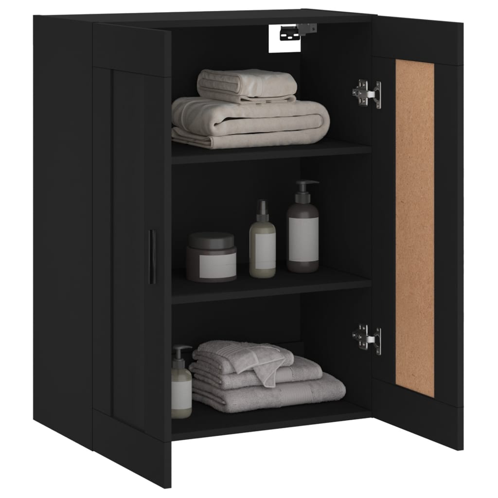 Wandkast 69,5X34X90 Cm Bewerkt Hout Zwart