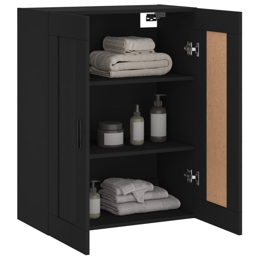 Wandkast 69,5X34X90 Cm Bewerkt Hout Zwart
