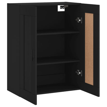 Wandkast 69,5X34X90 Cm Bewerkt Hout Zwart