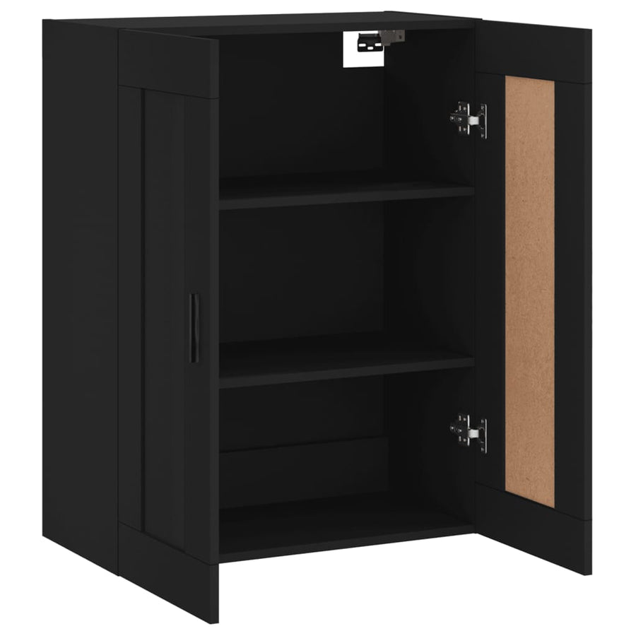 Wandkast 69,5X34X90 Cm Bewerkt Hout Zwart