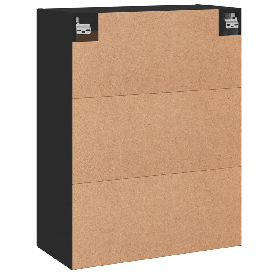 Wandkast 69,5X34X90 Cm Bewerkt Hout Zwart