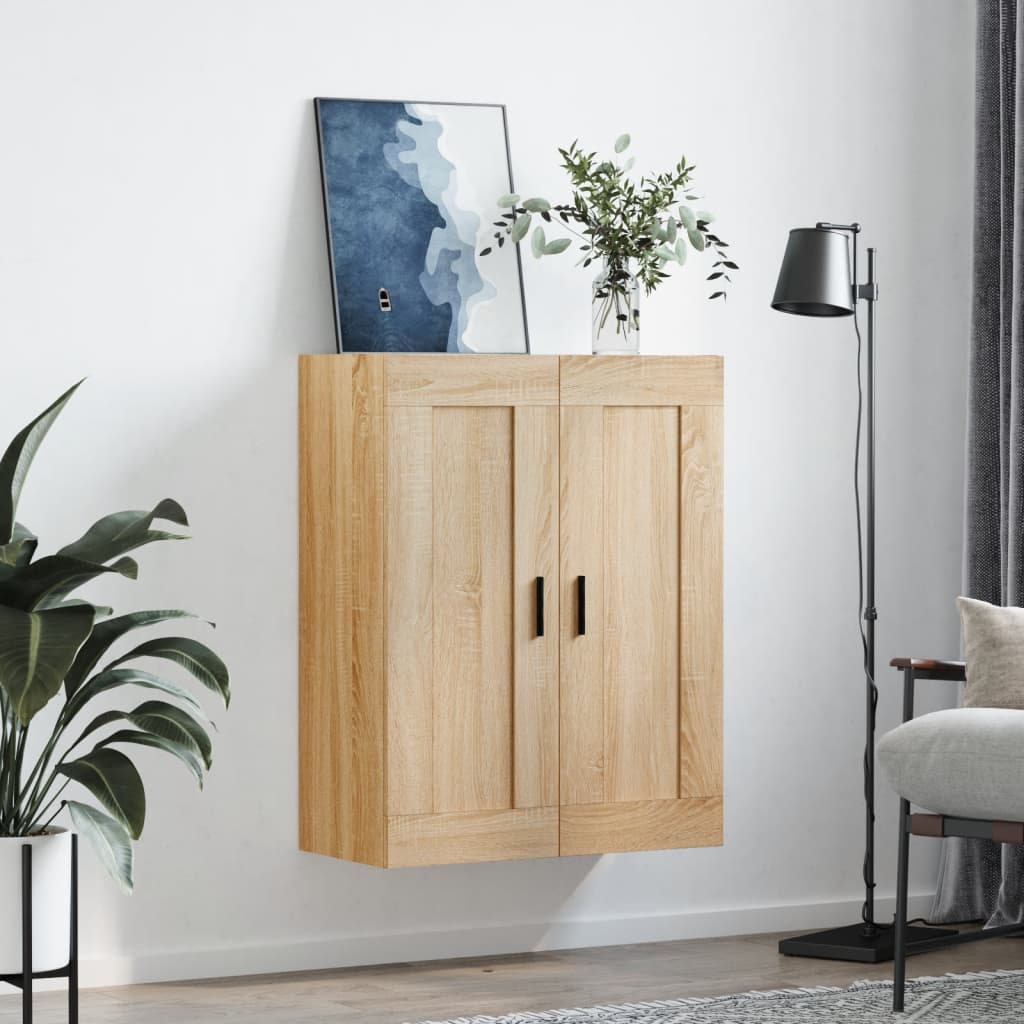 Wandkast 69,5X34X90 Cm Bewerkt Hout Sonoma Eikenkleurig